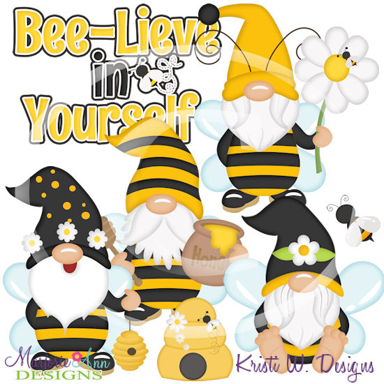 Bee Gnomes SVG Cutting Files/Paper Piecing + Clipart - Click Image to Close